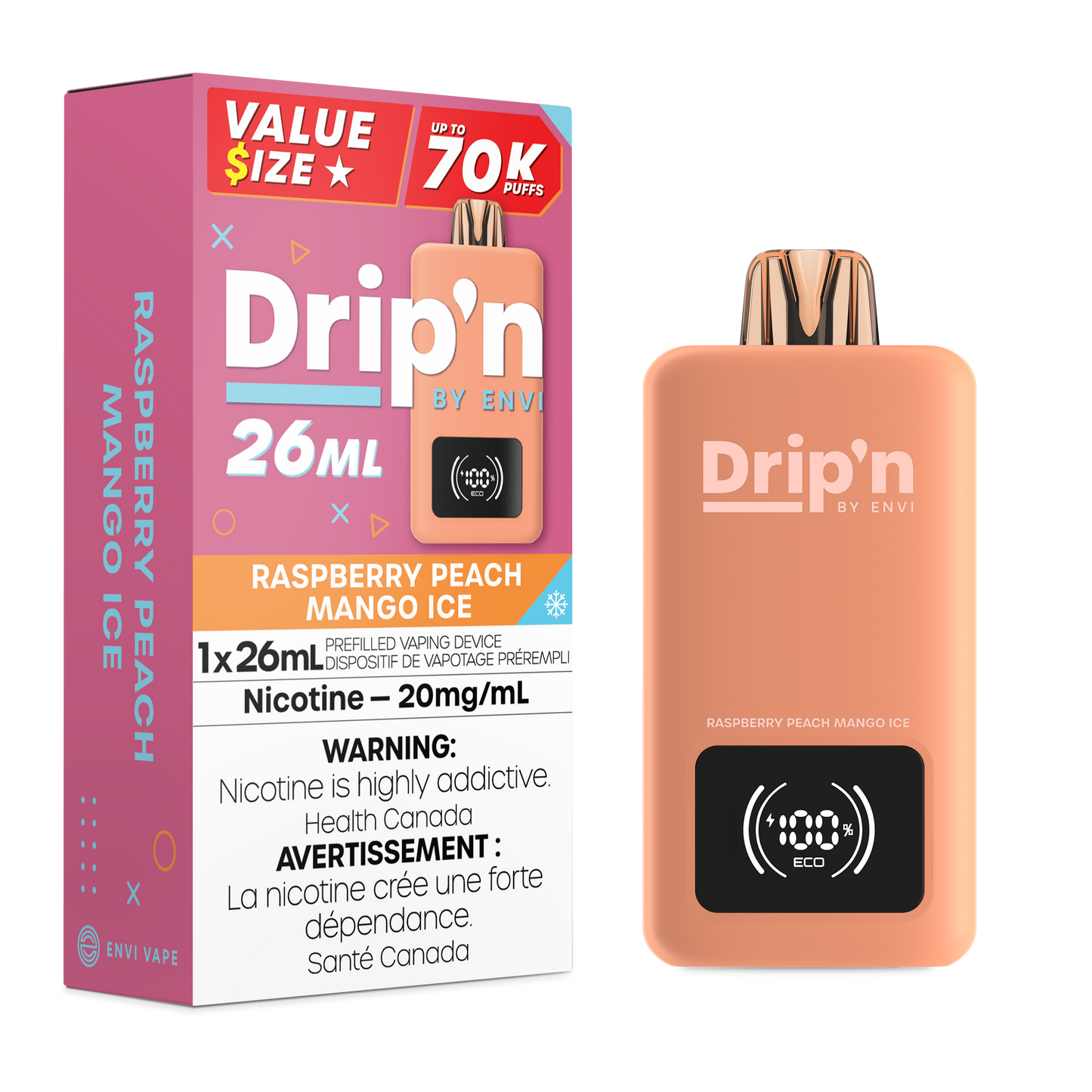 Drip'n 70k - Raspberry Peach Mango