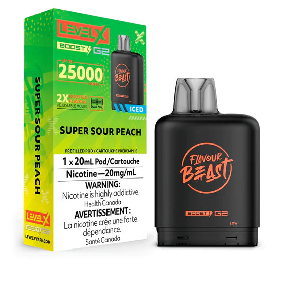 Level X Boost 25k - Super Sour Peach Iced