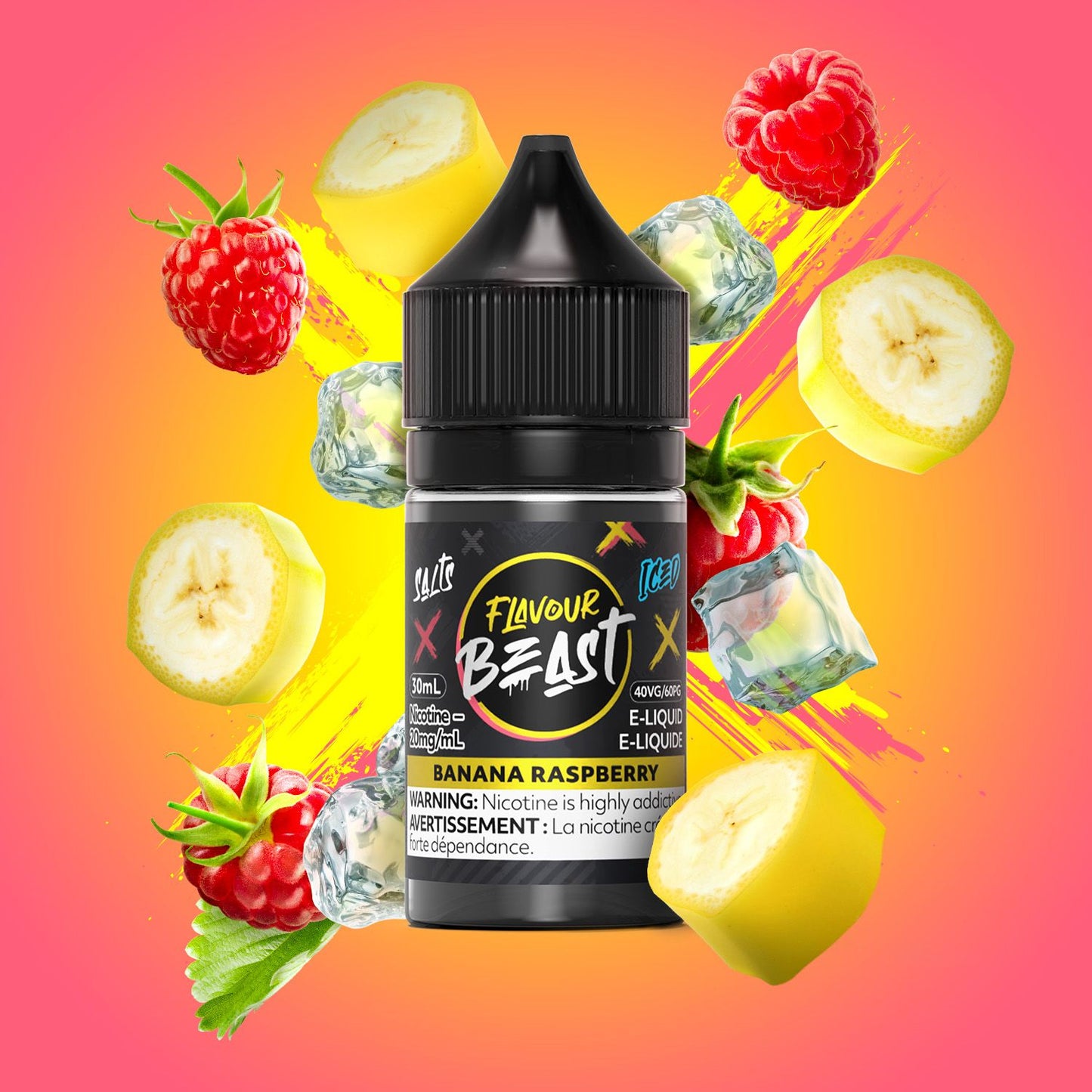 Flavour Beast Salt 30mL - Banana Raspberry Iced