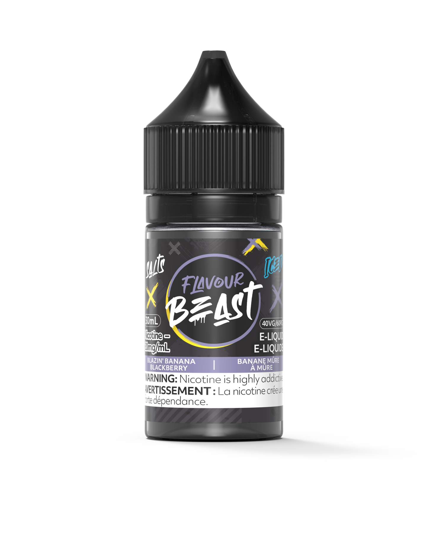 Flavour Beast Salt 30mL - Blazin' Banana Blackberry Iced