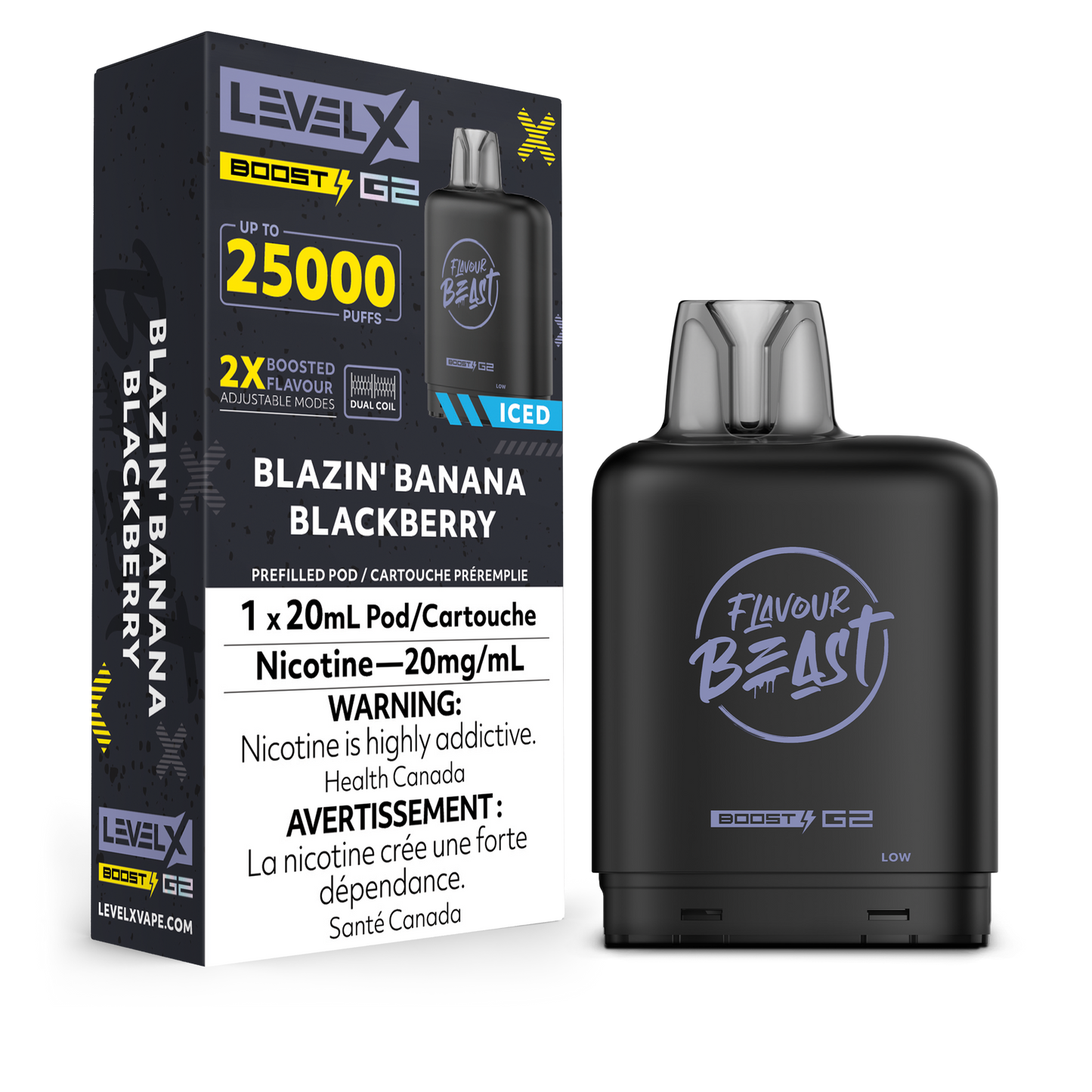 Level X Boost 25k - Blazin' Blackberry Banana Iced