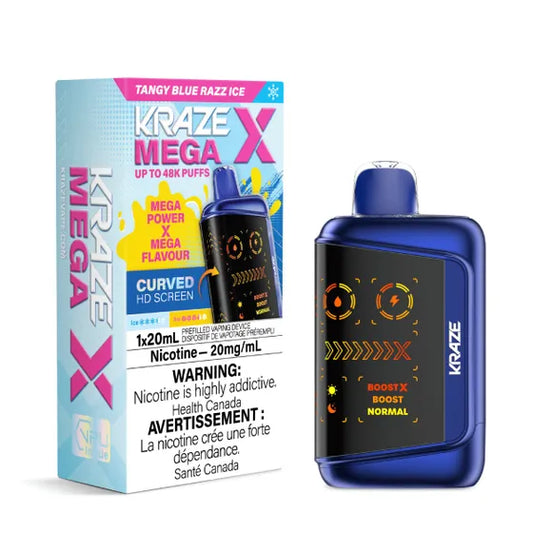 Kraze Mega X -  Tangy Blue Razz Ice