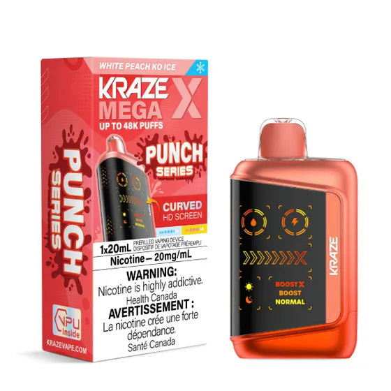 Kraze Mega X -  White Peach KO Ice