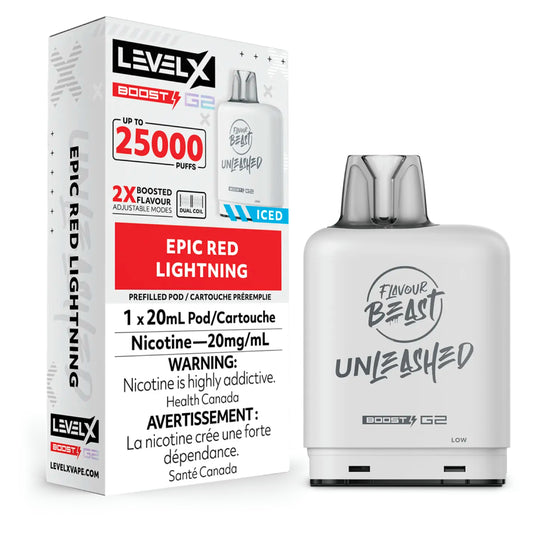 Level X Boost Unleashed 25k - Epic Red Lightning Iced