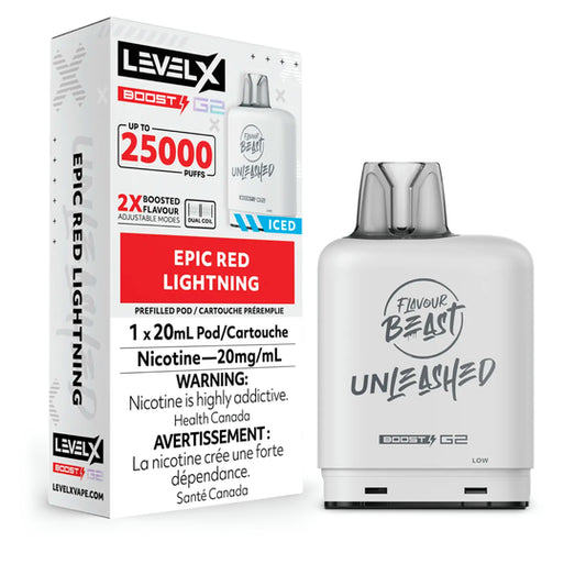 Level X Boost Unleashed 25k - Epic Red Lightning Iced