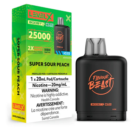 Level X Boost 25k - Super Sour Peach Iced